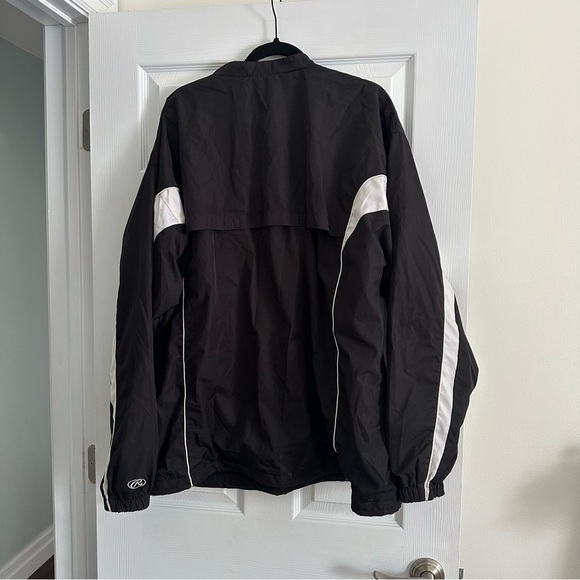 Size XXL Men’s VTG Rawlings Black/White 1/4 Zip Pull Over L/S Jersey Wind Shirt - Picture 2 of 4